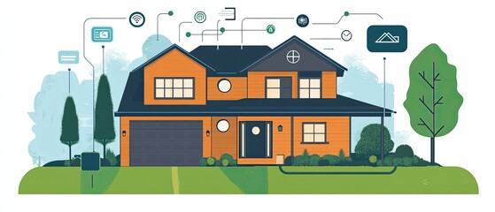 Fototapeta premium Smart home technology illustration.