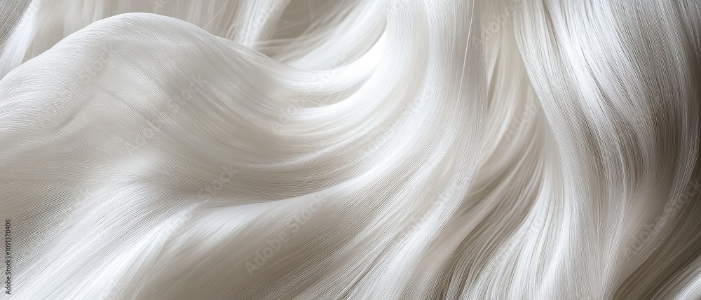 Poster abstract image of flowing white fabric with soft, gentle curves and waves.