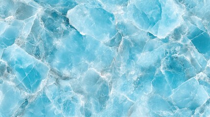 Obraz premium Aquamarine marble texture featuring a close-up view of light blue crystal formations with intricate veining and a glossy finish.
