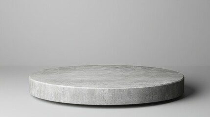 3d rendering empty grey stone stage podium  against grey background