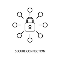 secure connection concept line icon. Simple element illustration. secure connection concept outline symbol design.