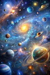 Naklejka premium planet in space