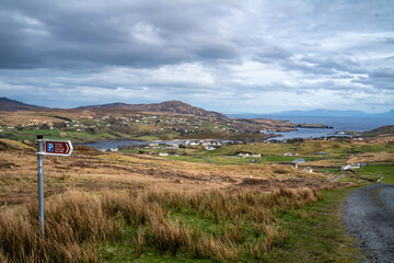 Naklejka premium Slieve League pilgrim path by Teelin in County Donegal, Ireland