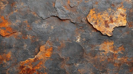 Weathered grunge texture of scratched rusty metal and stone in dark brown and orange hues ideal for industrial backgrounds or creative design banners