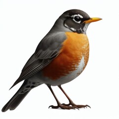 Fototapeta premium American Robin isolated on a white background 3