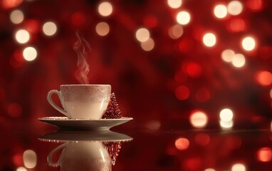 Fototapeta premium coffee on christmas background 