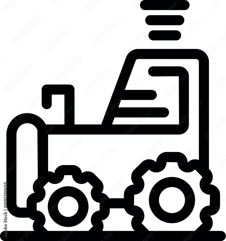 Poster autonomous tractor icon representing precision agriculture and smart farming technologies optimizing