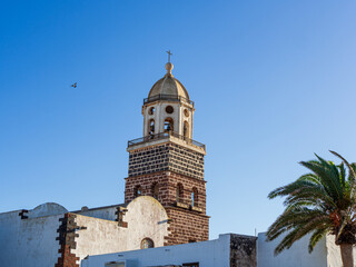 Traditional Bell Tower of the Church in Teguise, Lanzarote, Spain