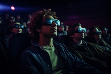 Portrait of a audience during a immersive movie screening in theater