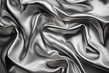 Obraz premium Sleek polished steel texture with brushed silver finish, showcasing smooth and reflective qualities. fabrics elegant folds create dynamic visual appeal