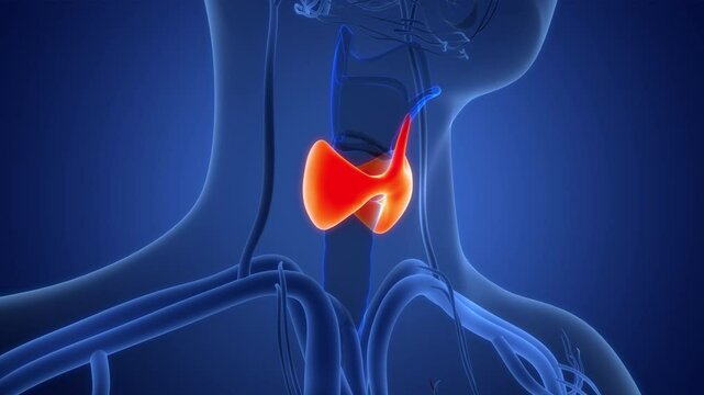 Human Body Glands Thyroid Gland Anatomy Animation Concept