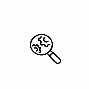 recommend clip art: Magnifying Glass with Bacteria Icon