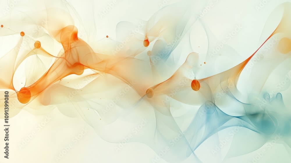 Poster abstract waves of color blending in soft hues, creating a dynamic visual flow.