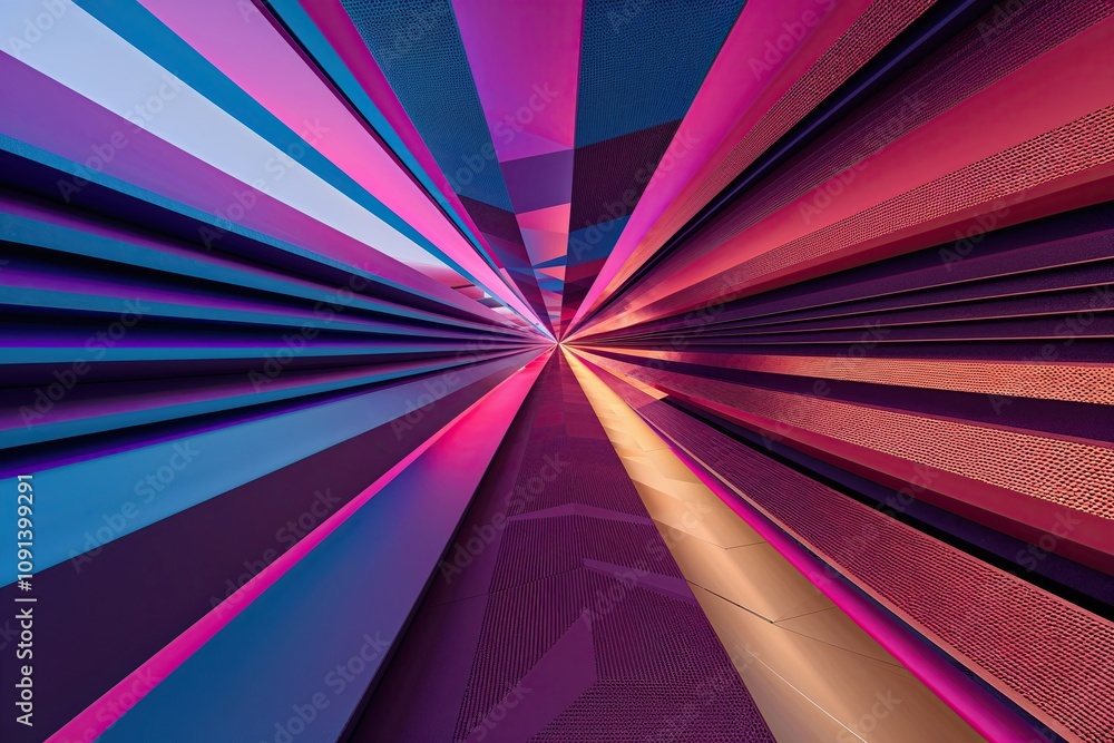 Aufkleber vibrant geometric background with mesmerizing angular shapes and textures in 3d visualization