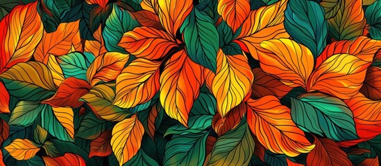Fototapeta premium Vibrant autumn leaves pattern.