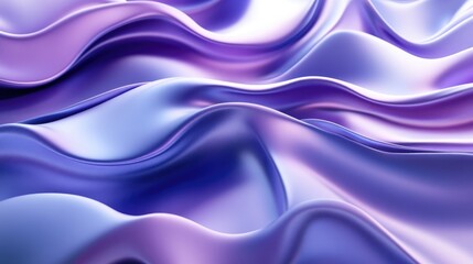 Obraz premium 3D rendering of a flowing abstract geometric background in vibrant shades of purple and blue, ideal for advertising in technology, fashion, gaming, and product displays.