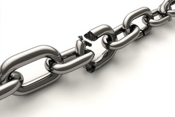 Obraz premium Broken Chain Link Symbolizing Weakness or Failure