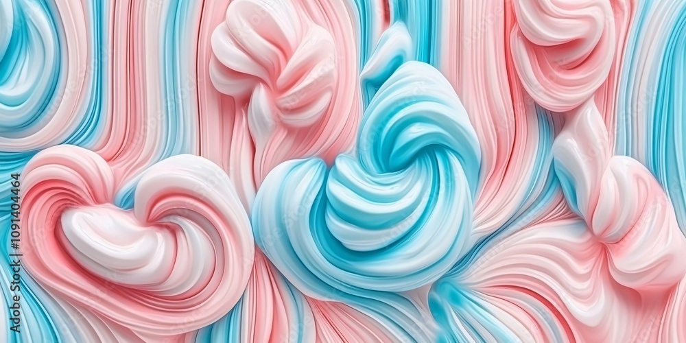 Poster blending pink and light blue cream to create a visually captivating abstract design