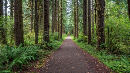 Fototapeta premium Forest Trail with Green Canopy