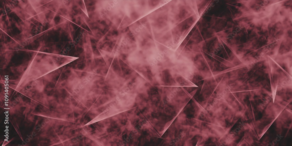 Poster dynamic composition of geometric shapes and red hues in an abstract background