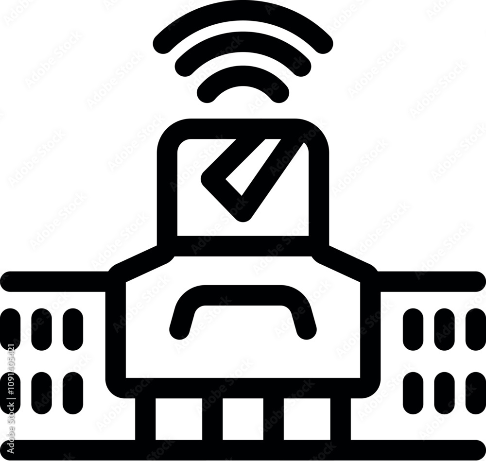 Poster wireless communication technology enabling smart train operation, symbolizing automated transportati
