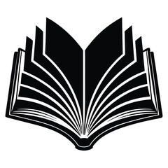 open book silhouette vector illustration