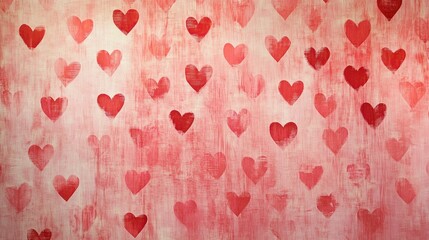 Valentine's Day backdrop with a textured background adorned with various heart patterns in shades of red and pink. Perfect for romantic celebrations.