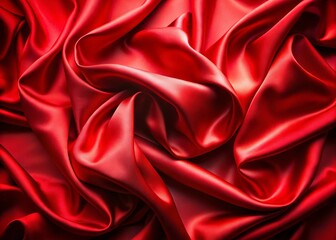 Obraz premium Smooth and Luxurious Red Silk Fabric Texture, Perfect for Backgrounds, Fashion Design, and Artistic Creations, Showcasing Rich Color and Soft Luster