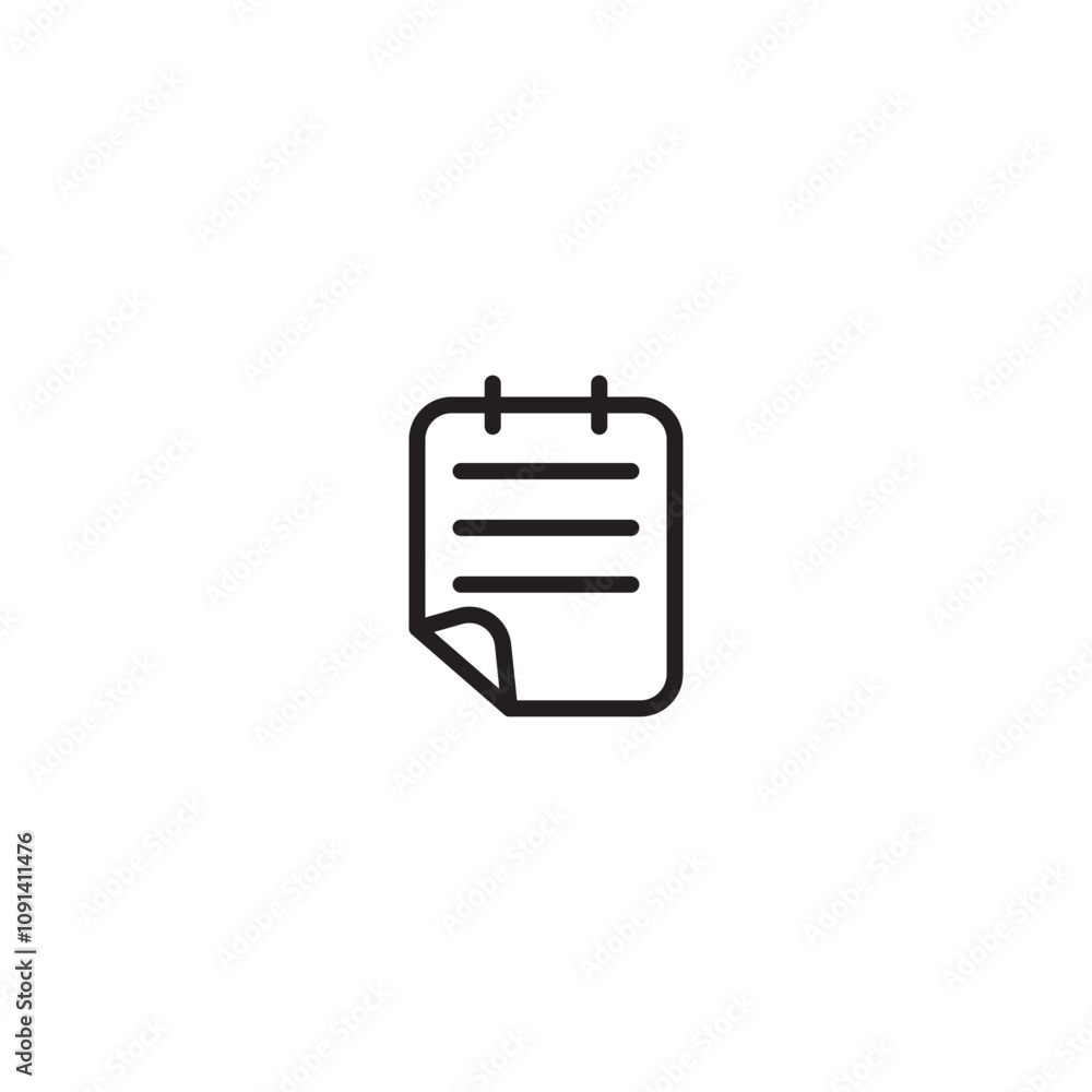 Poster Notebook paper notepad icon vector silhouette. Editable icon.