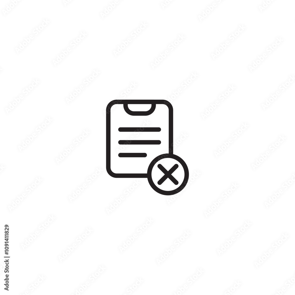 Aufkleber non-conformance report line icon. linear style sign for mobile concept and web design. document with