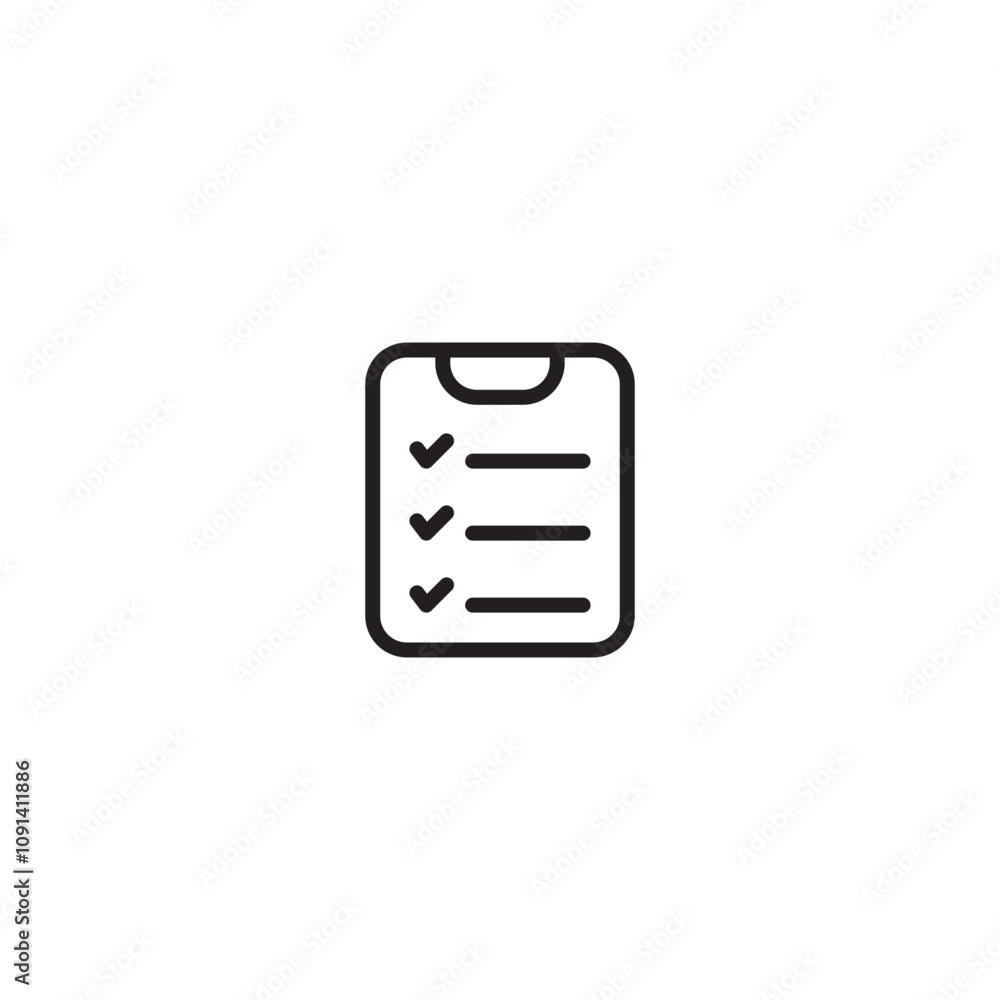 Poster clipboard icon vector. task line icon symbol vector. editable icon.