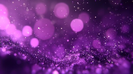 Obraz premium Vibrant purple fireworks with a dreamy bokeh effect creating a festive atmosphere, featuring ample copy space for customized messages or text.