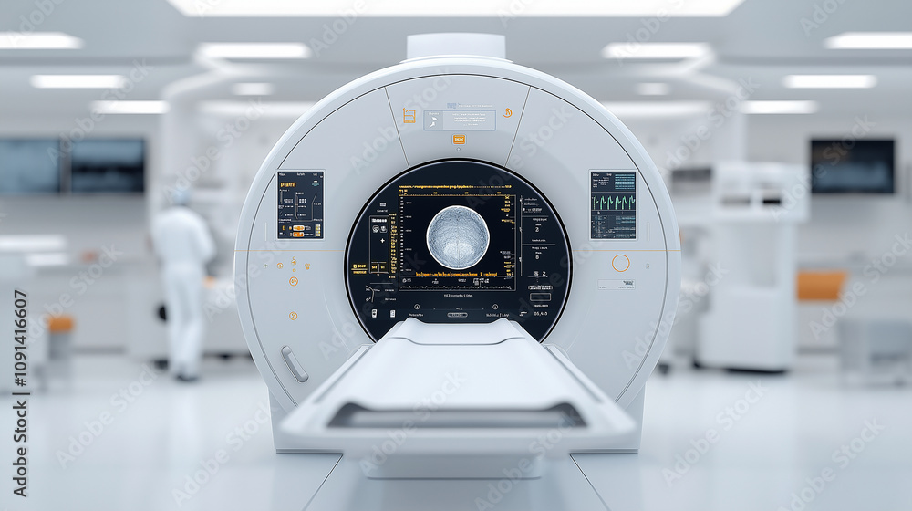 Leinwandbilder mri machine with advanced interface in modern lab setting
