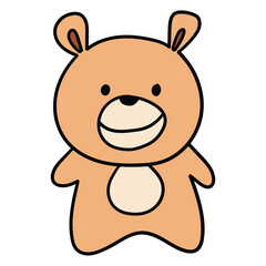 Fototapeta premium Hand drawn cartoon cute teddy bear on white background.