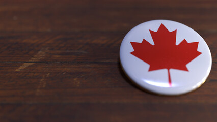 Voting Badge Featuring the Flag of Canada