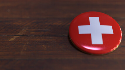 Voting Badge Featuring the Flag of Switzerland