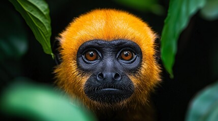 Obraz premium Agile Howler Monkey Swinging Through Lush Canopy - Dynamic Wildlife Action Shot