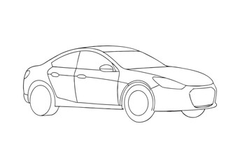 Continuous Line Art of Car &ndash; Minimalist Automobile and Transportation Illustration
