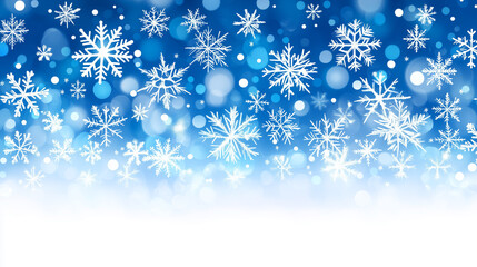 Fototapeta premium Beautiful winter theme background banner with snow flakes for Christmas for a holiday card with space for text