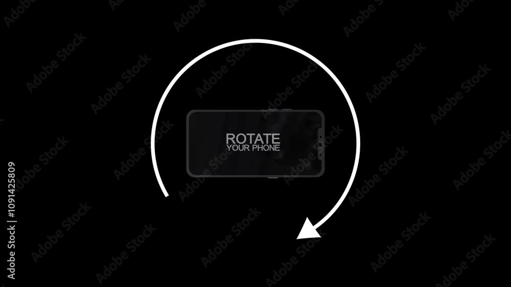Aufkleber vertical video animation landscape 90 rotation for better experience. the message rotate your phone.