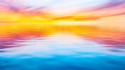 Obraz premium Serene Autumn Sunset: Close-Up Reflection of Vibrant Clouds on Tranquil Lake