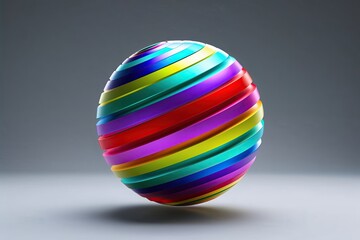 Obraz premium Vibrant Multicolor Sphere in Engaging 3D Animation