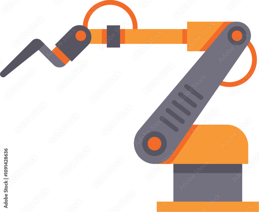 Poster modern robotic arm performing a precise industrial task, showcasing automation and advanced technolo