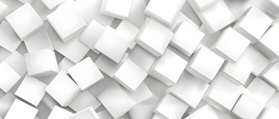 Obraz premium Abstract Geometric Shapes: A contemporary, minimalist design featuring various geometric shapes rendered in white, creating a dynamic and visually engaging composition. 