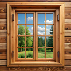 Fototapeta premium wooden window design