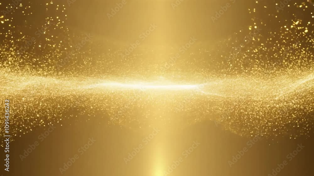 Poster Golden Light Sparkle Effect Shimmering Particles Create Enchanting Abstract Background Texture of Glow and Wonder