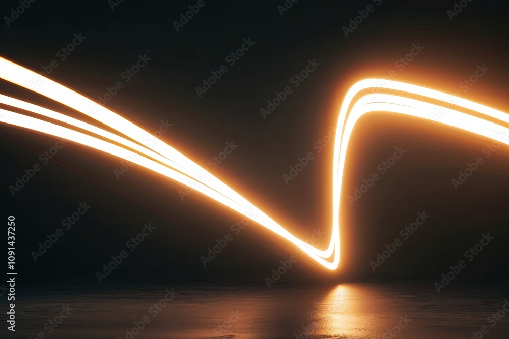 Poster dynamic light arcs and vibrant motion creating fast-paced illumination on dark background