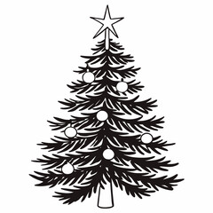Obraz premium christmas tree black and white color