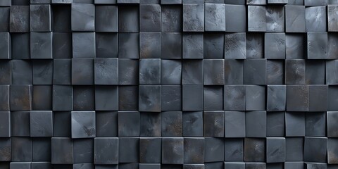 Grey Glossy Cubes Neatly Aligned to Create an Innovative Design: Abstract Representation of Structure, Precision, and Modernity in a Minimalist Style