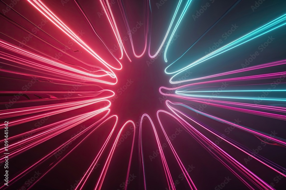 Poster mesmerizing 3d neon veins in gradient glow with captivating abstract atmosphere